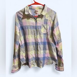 Mossimo Supply Co. Pastel Plaid Button-Up Shirt - Light Multicolor